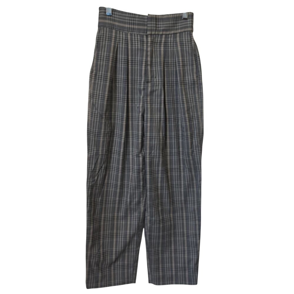 Urban Outfitters Plaid Pants Womens Size XS Pleated Straight High Rise Office
